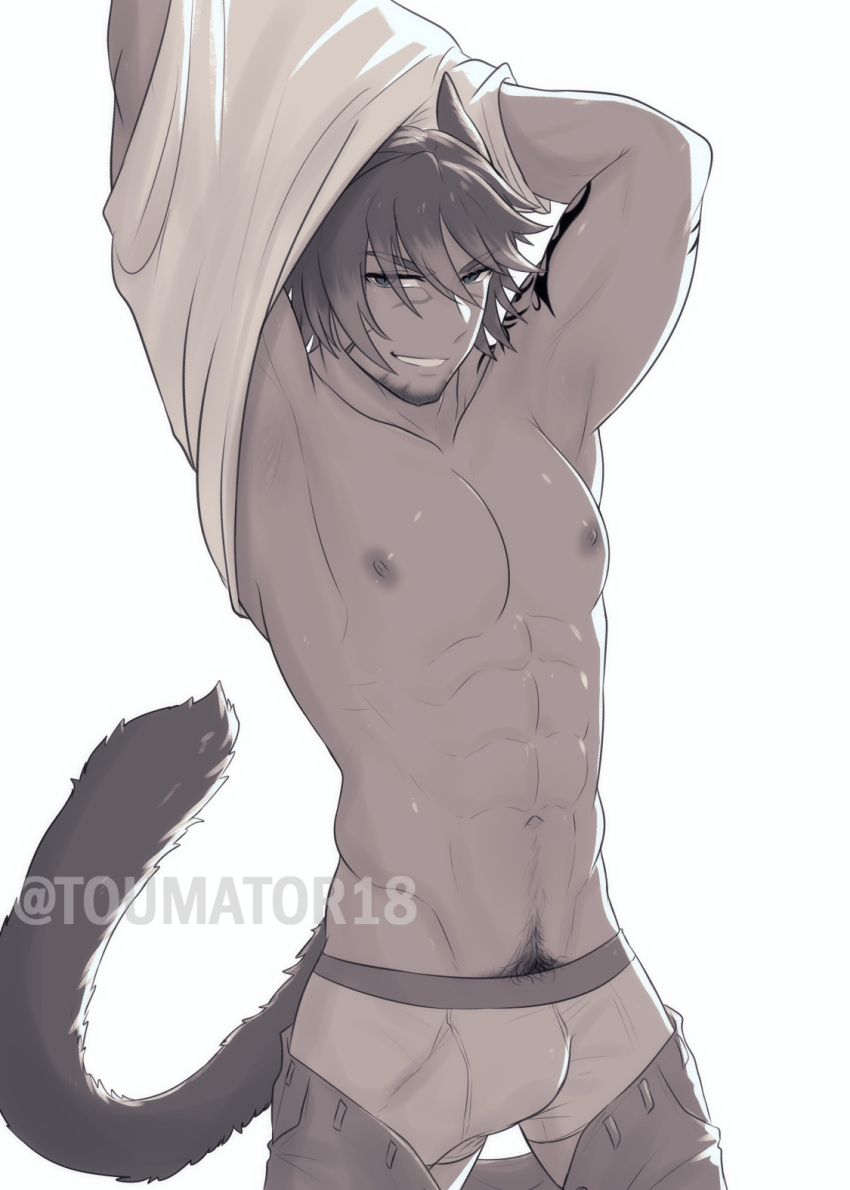 Rule 34 – 1boy abs arm tattoo armpits arms up bulge cat ears cat tail cocky erection erection under clothes facial hair final fantasy final fantasy xiv goatee looking at viewer male male only miqo’te muscular muscular arms muscular chest naughty face nipples pants down pecs penis penis outline pubic hair seductive smile smiling at viewer solo solo male standing tail tattoo toumator18 underwear undressing | 10603702