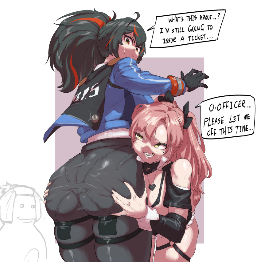 Rule 34 – 2girls ass focus ass grab back view big ass clothing dialogue female female only huge ass human kida eve nicole demara text thick thighs yuri zenless zone zero zhu yuan | 10811311