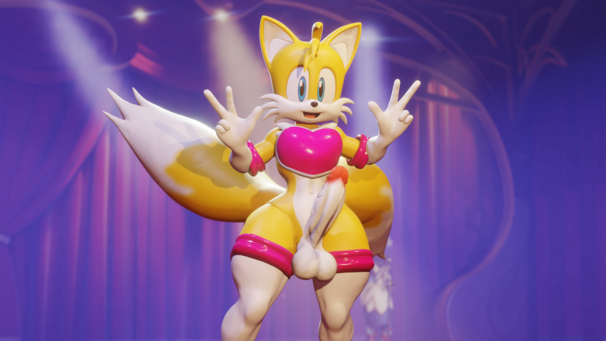 Rule 34 – cock and balls crossdressing curvy figure erect penis erection femboy kawaii naked male neckline rouge the bat (cosplay) tails the fox thick thighs twintails3d | 10657417