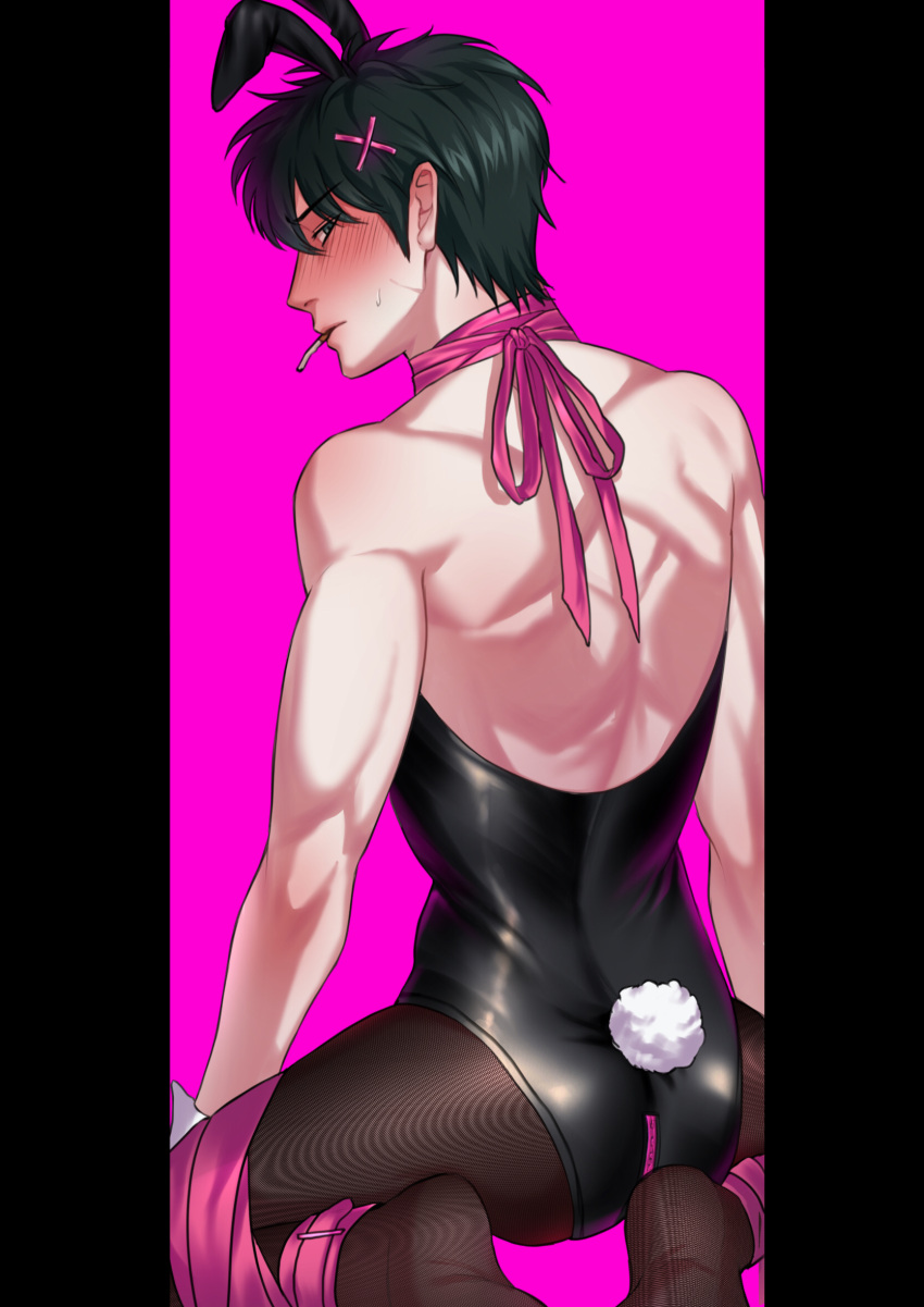 Rule 34 - Alternate Costume Back Muscles Black Hair Blush Bondage Bunny Boy  Bunny Ears Bunny Tail Bunnysuit Cigarette Cosplay Crossdressing Dark Green  Hair Embarrassed Gintama Hairclip Hatsune Miku (cosplay) Hijikata Toshiro