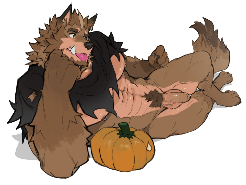 Rule 34 – 2020s big pecs crossed legs cute male ear piercing furry gay hairy penis halloween jack-o’-lantern laying on side muscular nipple piercing pumpkin ripped shirt saltypoundcake spookeedoo tongue out unknown source werewolf | 10693280