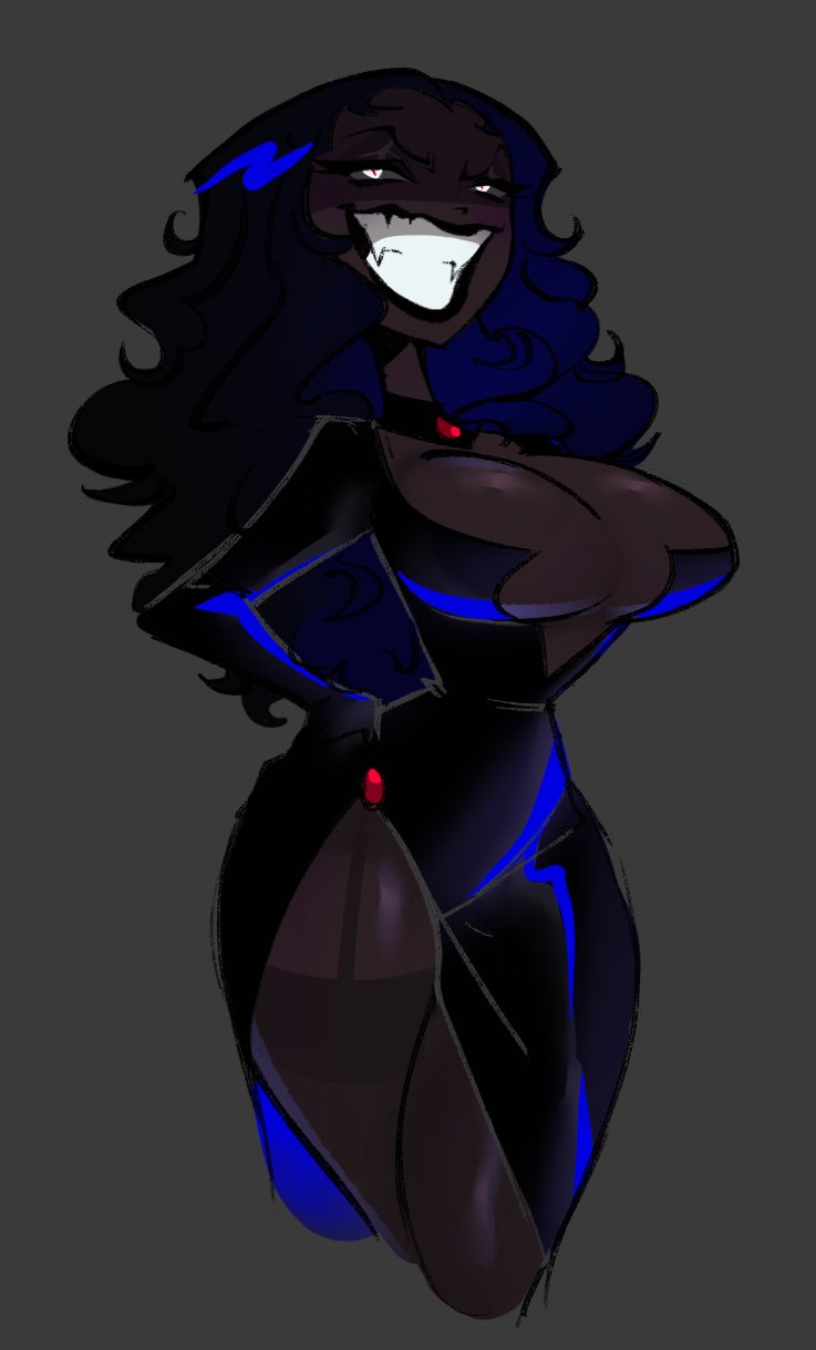 Rule 34 – african african female arm behind back big ass big breasts black choker black dress black hair black lipstick boobs breasts curly hair dark-skinned female dark skin diane (ohthesunnyside) ebony grey background hand on hip huge breasts massive breasts ohthesunnyside overflowing breasts plump lips split dress thick ass thick thighs thin waist threatening smile vampire vampire fangs vampire girl very dark-skinned female very dark skin wide hips | 9634262