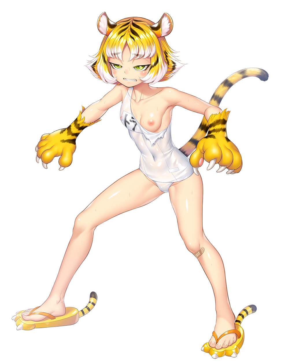 Rule 34 – 2020 action taimanin animal ears animal hands bandaid bandaid on knee bandaid on leg blonde hair breasts claws covered navel embarrassed female green eyes highres nipples official art one-piece swimsuit one breast out perky nipples petite petite body petite breasts petite female sandals school swimsuit shoes short hair small breasts solo swimsuit tail taimanin (series) taimanin rpgx tiger ears tiger girl tiger paws tiger tail torajiro (taimanin series) torn clothes torn swimsuit wardrobe malfunction young young female young woman zol | 10851536