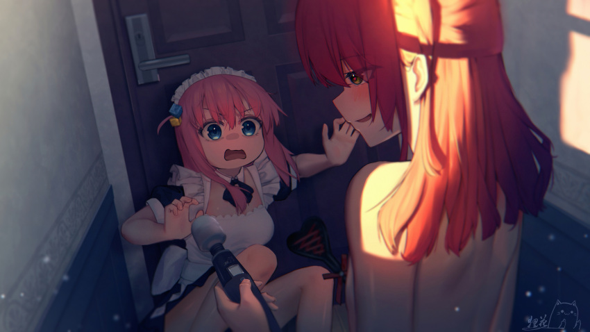 Rule 34 – 2girls about to be raped absurdres apron black dress black ribbon blue eyes blush bocchi the rock! breasts chinese commentary commentary request cube hair ornament detached collar door dress gotou hitori green eyes hair ornament heart heart-shaped pupils highres hitachi magic wand holding holding sex toy imminent rape kita ikuyo long hair maid maid apron maid headdress making-of available multiple girls pink hair red hair ribbon scared sex toy sklt (swyt8223) small breasts symbol-shaped pupils vibrator white apron window shadow you gonna get raped yuri | 10886019