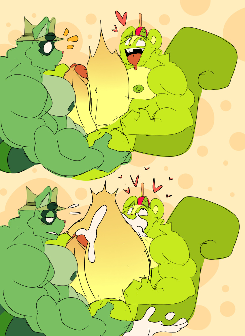 A cartoon character in a state of undress