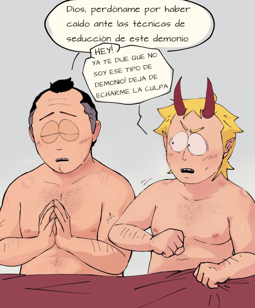 Rule 34 – 2020s 2023 2boys after sex aged up angry angry face arm hair balding bed sheet bite mark black hair blonde hair blush lines chest hair colored craig tucker demon demon boy demon horns dialogue digital drawing (artwork) digital media (artwork) gay greying hair horn horns in bed looking at another looking at partner male male/male male only meri ny naked naked male nipples nude nude male pale-skinned male pale skin pointy ears praying praying hands scratches short hair simple background south park south park post covid spanish dialogue spanish text speech bubble sweat sweatdrop sweating text tweek tweak yaoi | 11050722