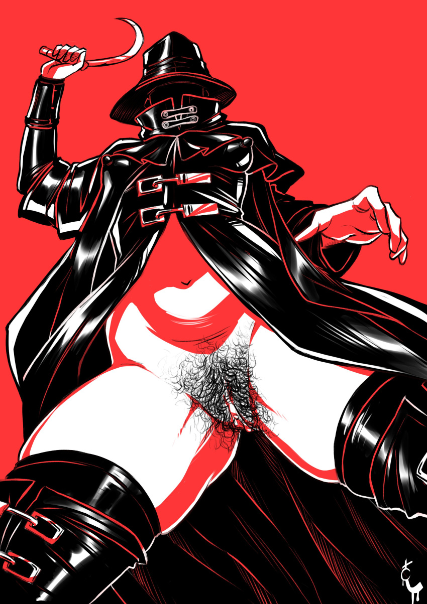 Rule 34 – 1girls character request copyright request female female only hairy pussy horror movie no panties obscured face pubic hair pussy red background solo thick thighs turtlechan very high resolution viewed from below weapon | 11069009