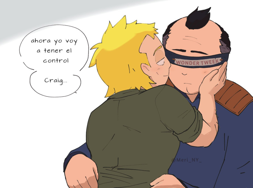Rule 34 – 2021 2boys aged up arms around partner balding before sex black hair blindfold blindfolded blonde hair blonde hair clothed clothed male clothes clothing color colored craig tucker dialogue digital drawing (artwork) digital media (artwork) eyes half open gay greying hair half-closed eyes hand on face looking at another looking at partner male male/male male only meri ny pale-skinned male pale skin shirt short hair simple background south park south park post covid spanish dialogue spanish text speech bubble text tweek tweak yaoi | 11050545