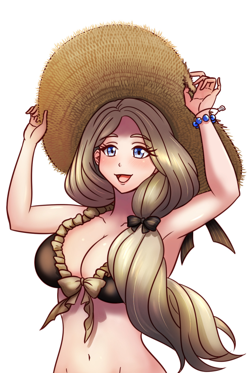 Rule 34 – 1girls :d alternate costume armpits bare arms bare midriff bikini blonde hair blue eyes breasts brown bikini brown hair brown swimsuit cleavage female female only fire emblem fire emblem: three houses fire emblem heroes hair over shoulder hat large breasts mercedes von martritz mercedes von martritz (summer) midriff navel nintendo official alternate costume open mouth side ponytail smile solo straw hat sun hat swimsuit upper body willanator | 10964105