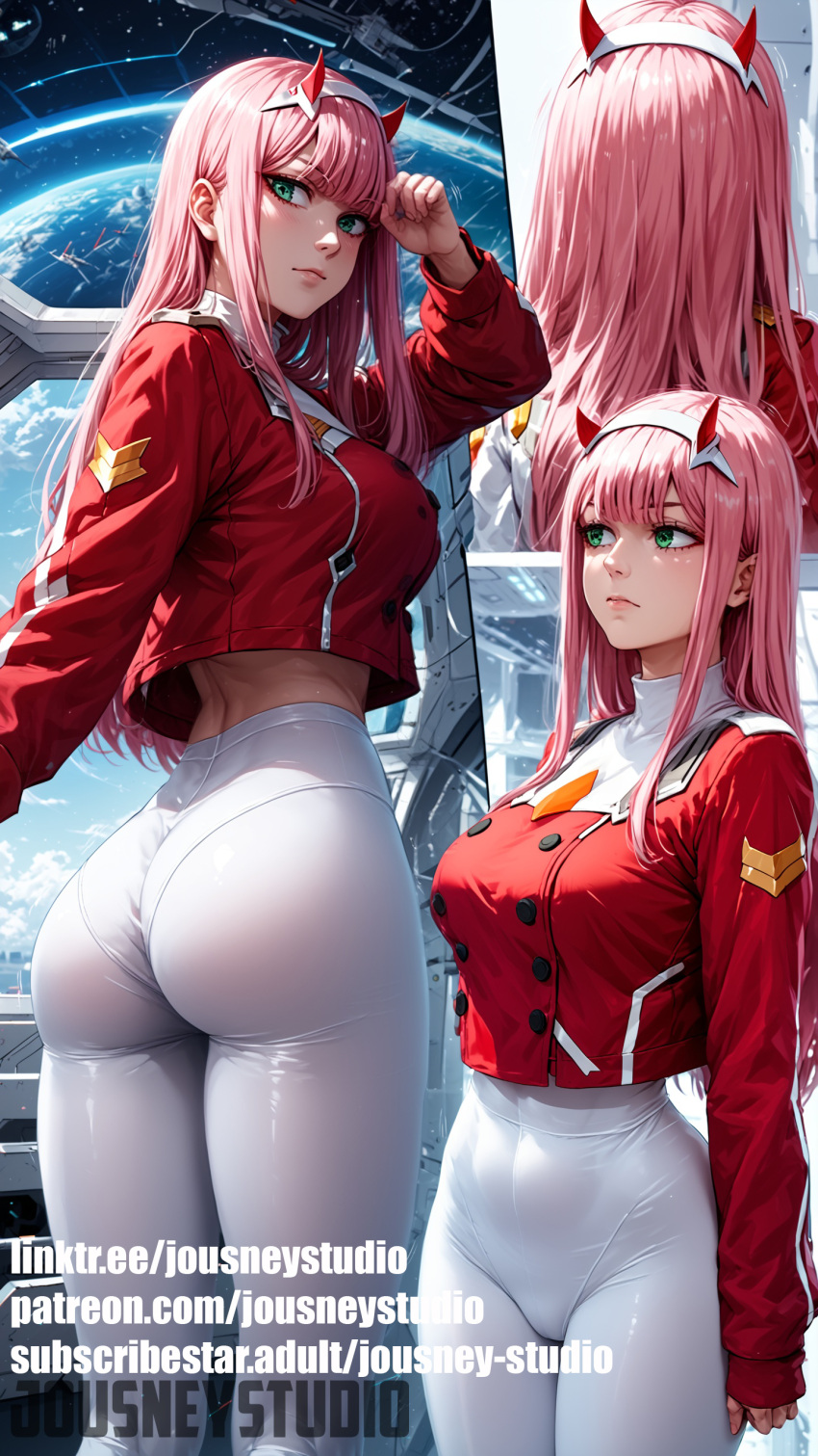 Rule 34 – ai generated artist name ass bangs blunt bangs blush bodysuit breasts candy character name closed mouth clothing cloud copyright name covered navel cowboy shot darling in the franxx day female food from behind green eyes hairband horns jacket jousneystudio large breasts lips lollipop long hair long sleeves looking at viewer looking back medium breasts military military uniform multiple views oni horns outdoors pants parted lips pink hair red horns red jacket shirt skin tight sky sleeves past wrists smile solo standing straight hair strelizia thighs track jacket uniform white hair ornament white hairband zero two (darling in the franxx) | 10518793