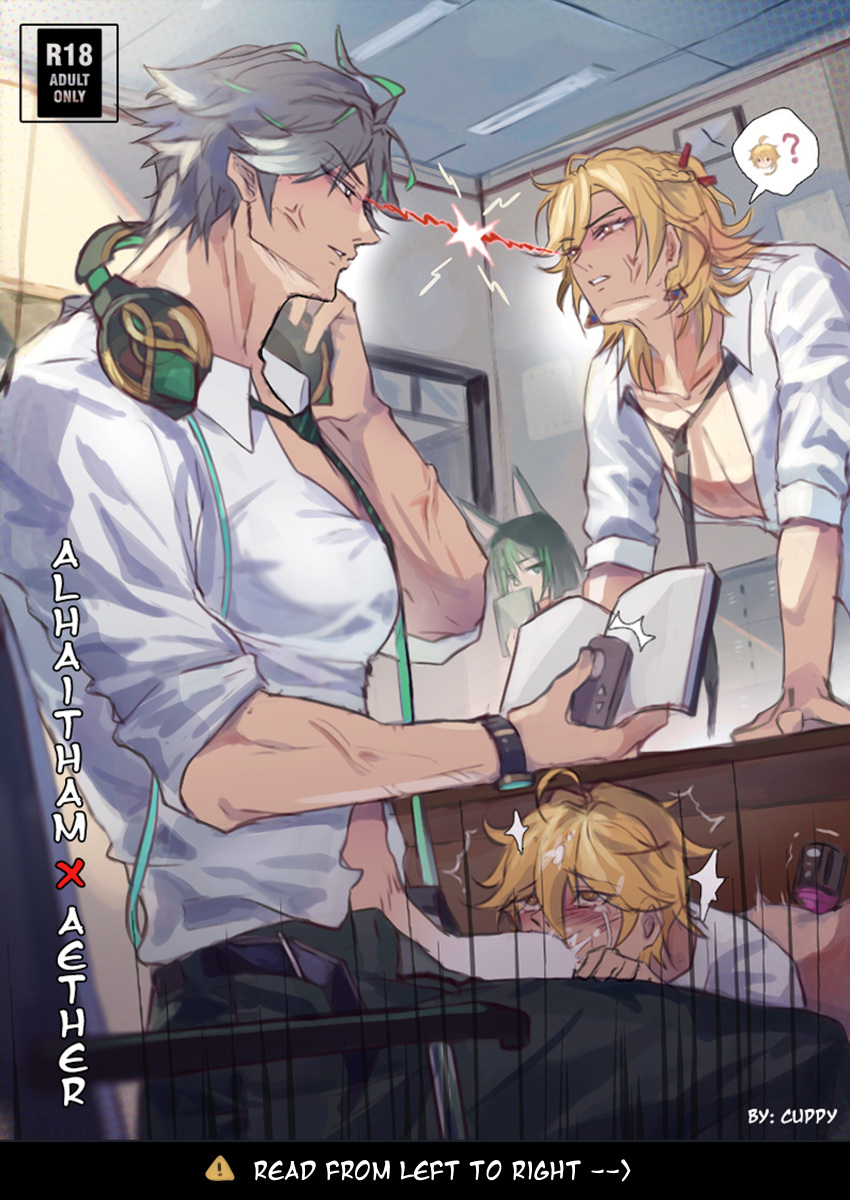 Rule 34 – 4boys aether (genshin impact) alhaitham (genshin impact) anal angry angry face blonde hair blonde hair male blowjob cuppydraws dildo dildo in ass fellatio gay gay blowjob genshin impact giving head hiding kaveh (genshin impact) male male/male male only multiple boys open shirt oral remote control vibrator sex toy sex toy in ass stealth stealth oral sucking penis tighnari (genshin impact) under desk under the table vibrator vibrator in ass vibrator remote yaoi | 8608668