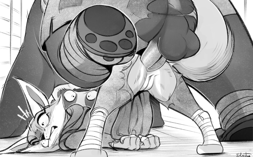 Rule 34 – all fours anal anal sex anthro anus ass ass up balls bear bottomwear canid canine clenched teeth clothed clothing corsac fox digital media (artwork) dreamworks duo elicitie erection feet female female penetrated fox from behind position fur genitals giant panda grey body grey fur greyscale hi res humanoid genitalia humanoid penis kung fu panda larger male looking back male male/female male penetrating male penetrating female mammal master po ping monochrome one eye closed pain painful penetration pants penetration penis pussy raised bottomwear raised clothing sex size difference smaller female tail teeth toes topwear torn bottomwear torn clothing torn pants true fox zhen (kung fu panda) | 11037165