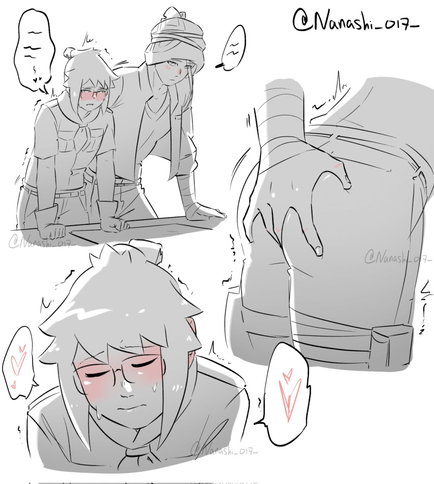 Rule 34 – 2boys arched back ass ass grab bandage bandaged arm bandaged leg bent over bent over table blush boruto: naruto next generations clothed clothing fingering fingering partner fully clothed gay glasses gloves grope groping groping ass groping butt groping from behind groping through clothes headwear heart hi res high resolution highres jacket kaminarimon denki looking pleasured love hearts male male/male male focus male only massage nanashi 017 naruto naruto (series) nose blush pleasure face prostate prostate massage prostate stimulation shounen jump shueisha sweat sweatdrop sweating twink very high resolution weekly shonen jump yaoi yuino iwabee | 10859391