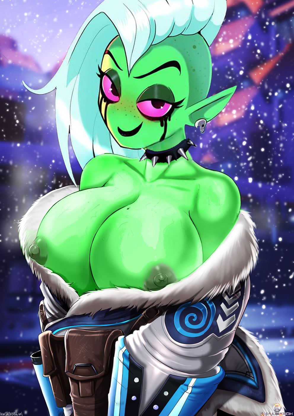 Rule 34 – alien alien girl alien humanoid big breasts big nipples collar ear ring edit edited green skin huge breasts huge nipples lord dominator mei mei (overwatch) milkers overwatch overwatch 2 sexy dress shadbase shadman wander over yonder white hair | 11770812