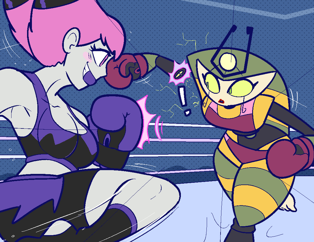 Rule 34 – 2girls boxing boxing gloves boxing match boxing ring cartoon network catfight crossover dc dc comics duo female female focus female only fight fighting ring gloves human jinx (dc) magenta boxing gloves magenta gloves magic my life as a teenage robot netto-painter nickelodeon robot robot girl teen titans vexus violet boxing gloves violet gloves warner brothers | 11385791