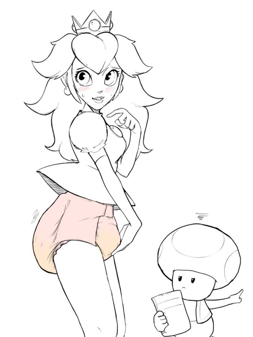 Rule 34 – 1girls annoyed expression blush color diaper embarrassed embarrassed female hand on diaper mario (series) nintendo omorashi peeing peeing self princess peach rubbing diaper super mario bros. toad (mario) used diaper wet diaper wetting wetting diaper wetting self | 11627464