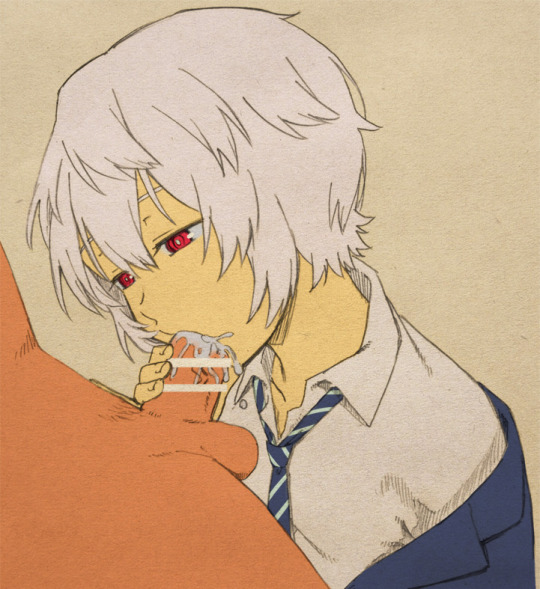 Rule 34 – 2boys censor bar censored penis cum gay half-closed eyes hand on penis holding penis light-skinned male light skin red eyes saliva short hair solo focus suit tie unknown artist unknown source white hair world trigger yuma kuga | 11818820