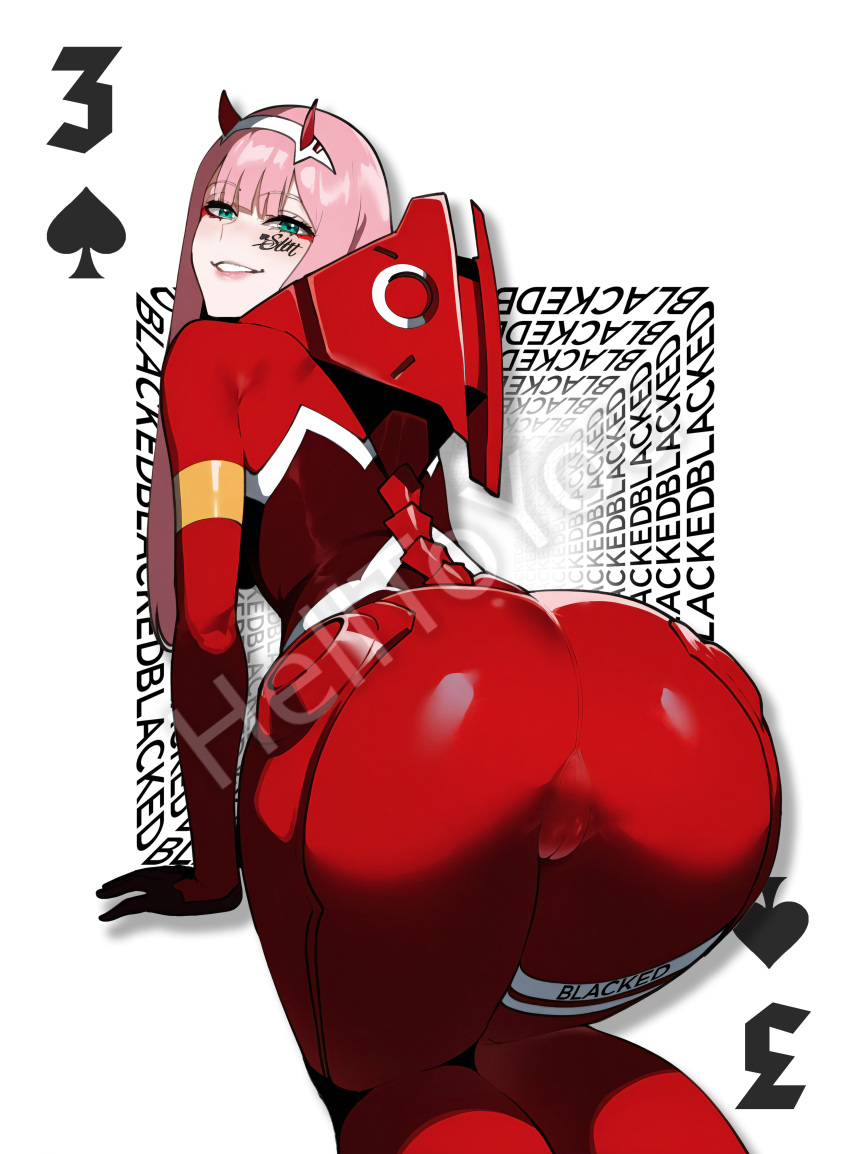 Rule 34 – ai generated ass ass blacked darling in the franxx doggy style female female only green eyes helltoyou pink hair poker cards smile smiling suit tattoo zero two (darling in the franxx) | 11751349