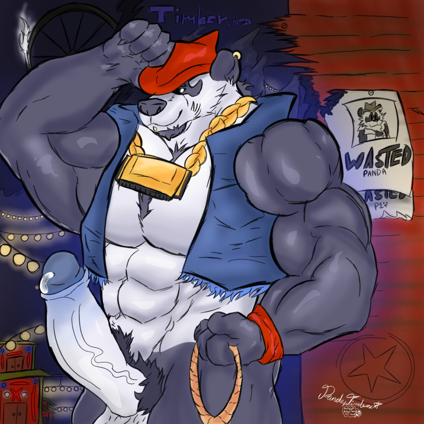 Rule 34 – 2024 2d anthro balls bear blue jacket cock cowboy cowboy hat cowboy western dick furry genitals jacket jacket open just dance just dance 2014 male muscles night only only male onomatopoeia panda panda (just dance) panda bear pandertimber penis piercings red hat ubisoft white pupils | 11681747