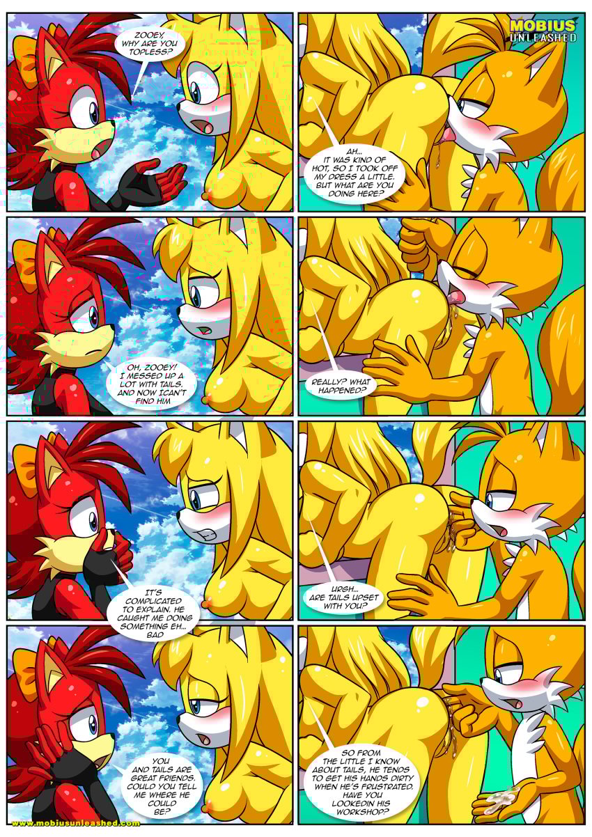 Rule 34 – 1boy 2girls anal fingering anilingus anthro ass bbmbbf blush breasts comic cunnilingus eating ass female fingering fiona fox let me love you (comic) male male/female mobian (species) mobius unleashed nipples oral oral sex palcomix pussy rimming sega sex sonic (series) sonic boom sonic the hedgehog (series) tails tails the fox zooey the fox | 11811320