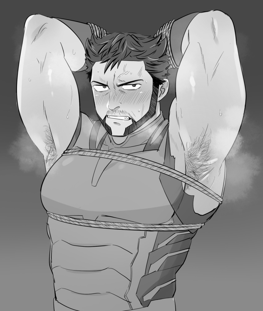 Rule 34 – 1boy 1hao (@cerbero64) anger vein armpit hair armpits arms behind head arms up bara beard blush bodysuit bondage bondage bound bound wrists clenched teeth deadpool & wolverine (2024) facial hair gay gloves james howlett large pectorals logan (x-men) looking at viewer male focus marvel marvel cinematic universe mature male muscular muscular male pectoral bondage pectorals rope short hair simple background solo steaming body superhero costume sweat teeth v-shaped eyebrows wolverine (x-men) x-men | 11780816