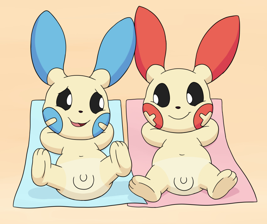 Rule 34 – balls barefoot beach blue body blue fur cheek markings danel duo facial markings feet flaccid fur generation 3 pokemon genitals hands behind head head markings hi res lying male mammal markings minun navel nintendo nude on back on towel penis plusle pokemon pokemon (species) red body red fur sand semi-anthro small penis suntan tan body tan fur tan line towel underpaw | 11811825