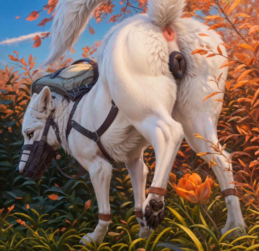 Rule 34 – ai generated animal genitalia animal pussy anus ass backpack black pawpads black pussy blp blue sky brown eyes canid canine canine pussy canis clothing cloud day detailed detailed fur ear piercing ear stud eyelashes female feral flower fluffy fur fur genitals glistening glistening eyes grass harness hi res inner ear fluff legwear light lighting looking at viewer looking back looking back at viewer low-angle view mammal outside pawpads paws perineum photorealism piercing pink anus pivoted ears plant pussy quadruped raised leg raised tail shrub sky solo solo focus standing straps sunlight three-quarter view tuft white body white butt white fur white perineum wide hips wolf | 11706886