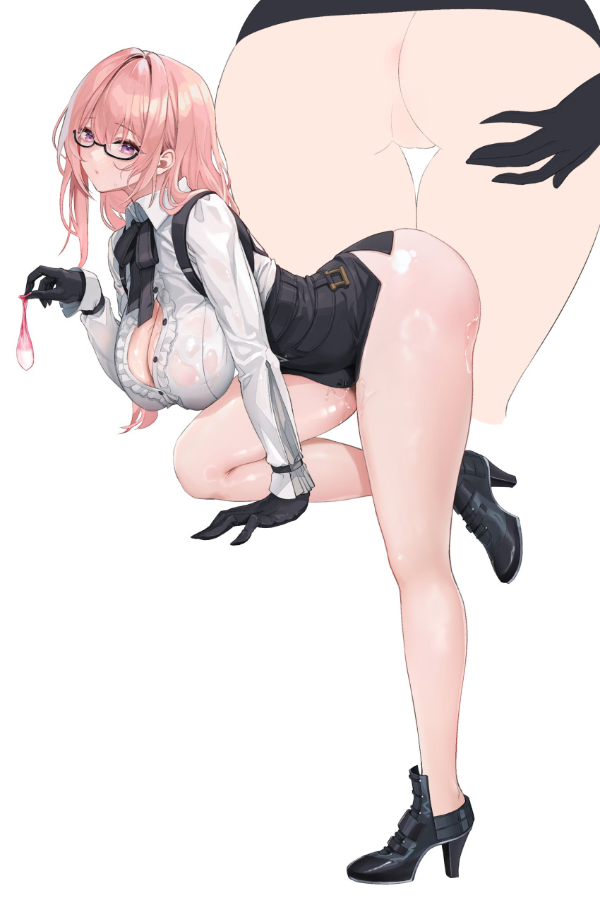 Rule 34 – absurdres ass black footwear black gloves black shorts blush breasts cleavage dress shirt female full body glasses gloves harin 05 high-waist skirt high heels highres looking at viewer multiple views open mouth pencil skirt pink eyes pink hair pussy juice shirt shorts sidelocks simple background skirt sweatdrop thighs tsukishiro yanagi white background white shirt zenless zone zero | 11789193