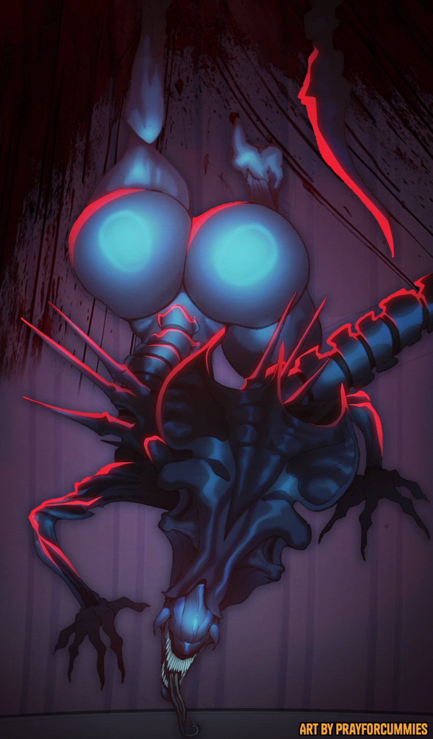 Rule 34 – absurd res alien alien (franchise) anthro ass big breasts big butt black body breasts bubble butt claws climbing digital media (artwork) eyeless female hi res multi arm multi limb nude on wall prayforcummies rear view simple background solo tail teeth thick thighs tongue tongue out xenomorph xenomorph queen | 11762421