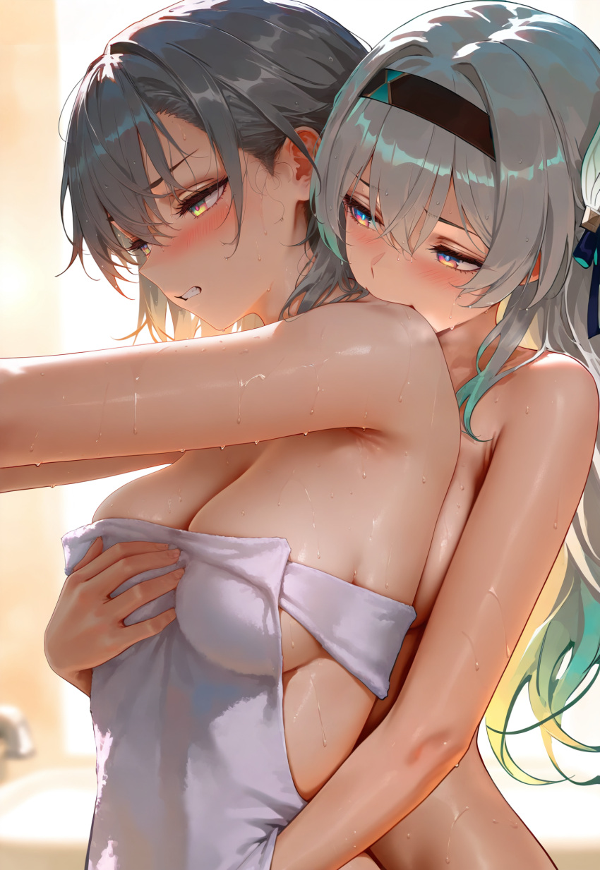 Rule 34 – 2girls ai generated bare shoulders bathroom blush breast grab breasts cuddling female female only fingering firefly (honkai: star rail) groping honkai: star rail honkai (series) hug hugging towel towel only trailblazer (honkai: star rail) wet yuri | 11790888