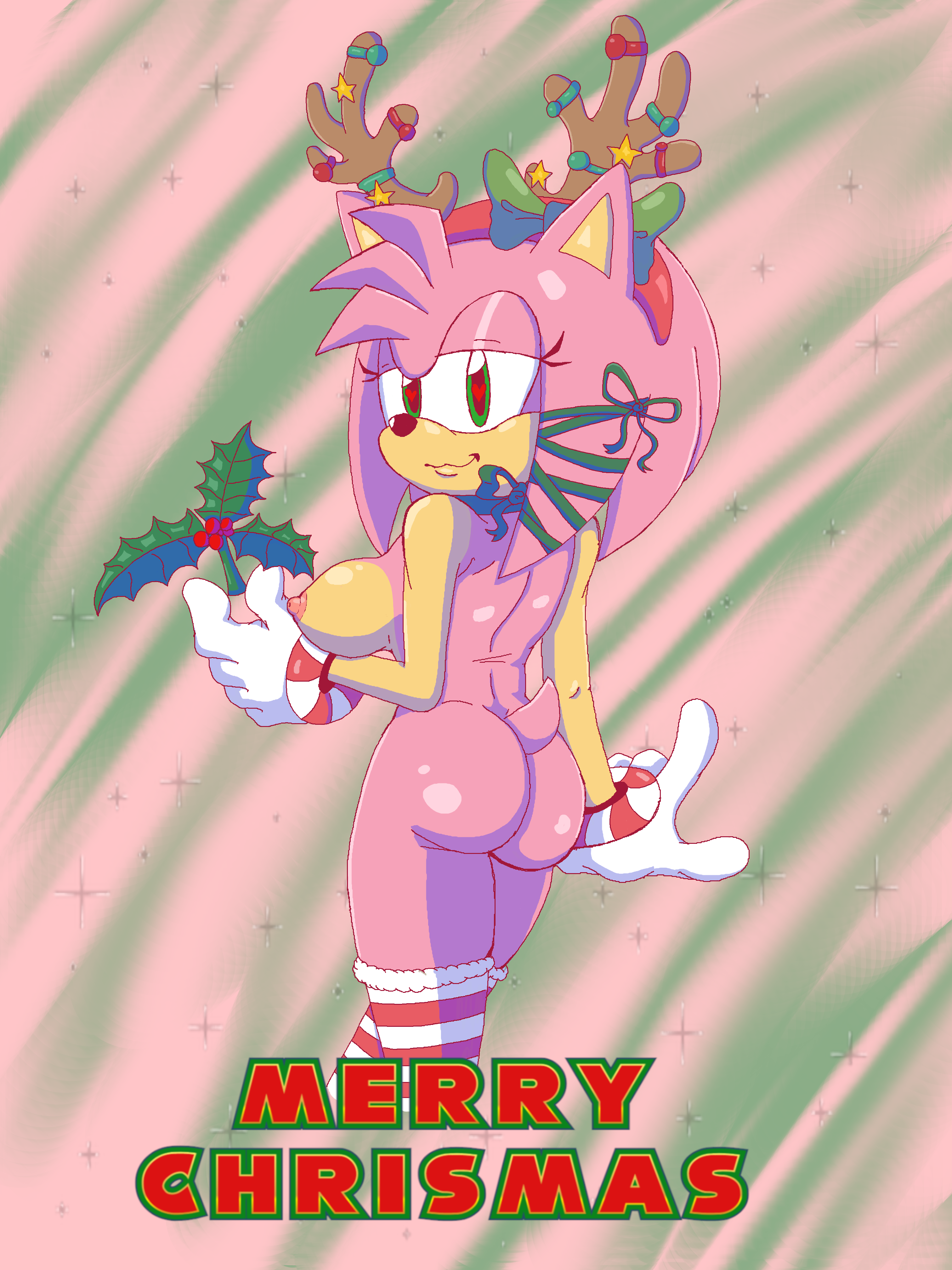 Rule34 – accessory anthro ass christmas_clothing christmas_headwear clothing eulipotyphlan female female/female headband headgear headwear heart_eyes heart_symbol hedgehog lewdsharx mammal misspelling mistletoe nipples nude nude_anthro nude_female pinup plant solo wrapped_up wrapping_paper