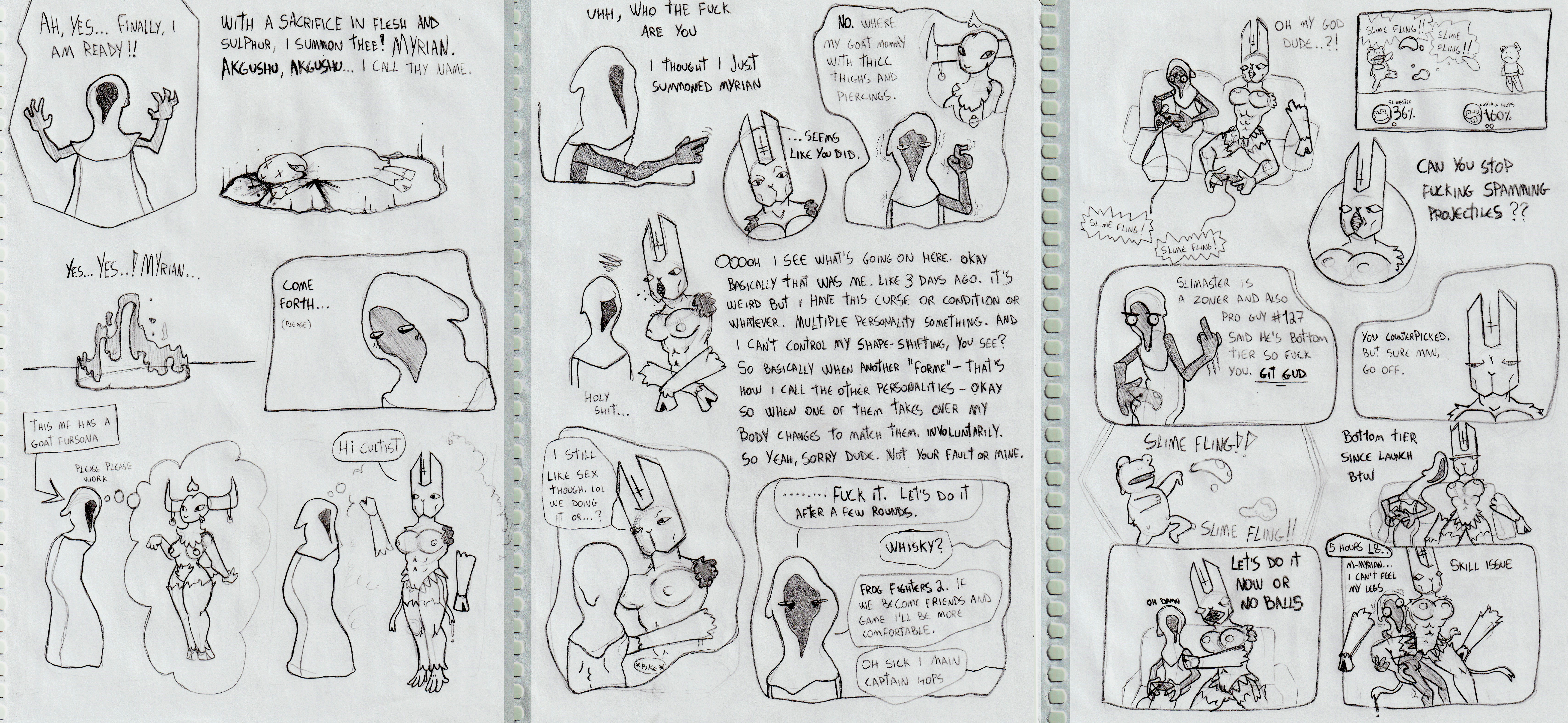 Rule34 – 2024 abs annoyed aroused blood bodily_fluids breasts clothing controller cultist demon dialogue duo explaining female game_controller gaming gesture hand_gesture horn human humanoid male male/female mammal middle_finger monster monster_girl_(genre) nude nude_female robe sex shape_shifter skill_issue_(meme) summoning summoning_circle unexpected vapor_towers yapping