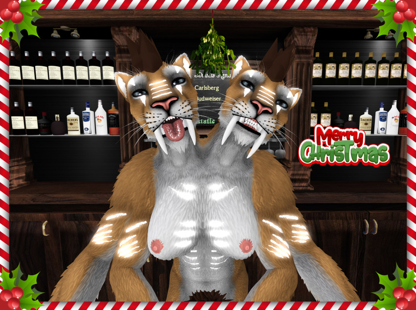 Rule 34 – 2 heads breasts breasts breasts christmas fangs feline female lioness misteltoe mistletoe naked nipples open mouth pubes pubic hair saberteeth sabertooth second life siamese twins teeth tongue out tradition x-mas | 12085696