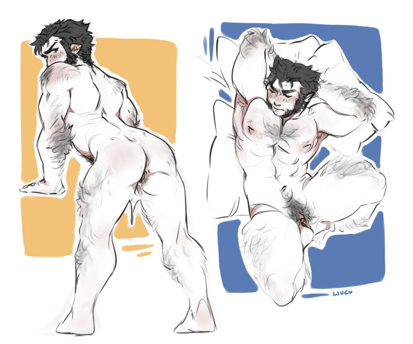 Rule 34 – 1cuntboy anus arm hair ass completely nude cuntboy hairy intersex james howlett logan (x-men) marvel nipples nude pectorals pillow pubic hair pussy short hair solo wolverine (x-men) wulverc x-ray | 12053942