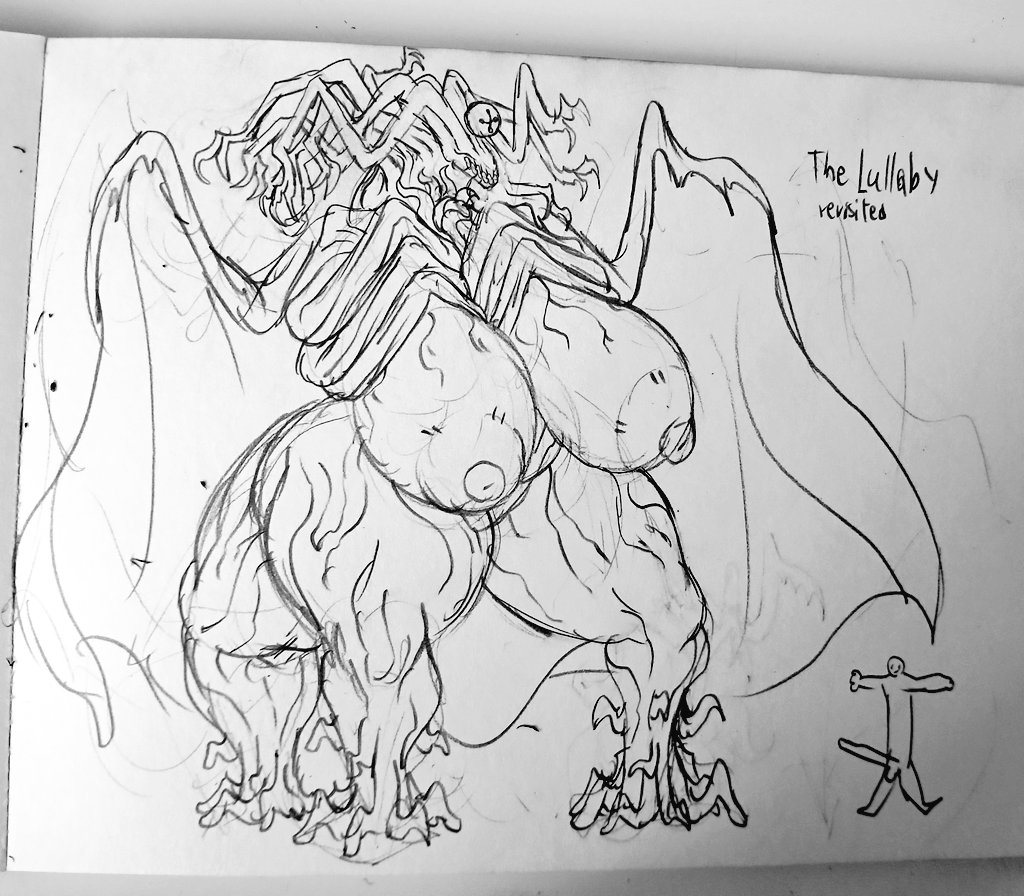 Rule 34 – concept art drawing eldritch abomination floating eye giantess gigantic breasts larger female multi arm multi leg nipples overweight overweight female size difference smaller male the lullaby (zeblackballd) thick thighs unusual anatomy wide hips wing cape ze blackball.d zeblackballd (artist) | 12167688