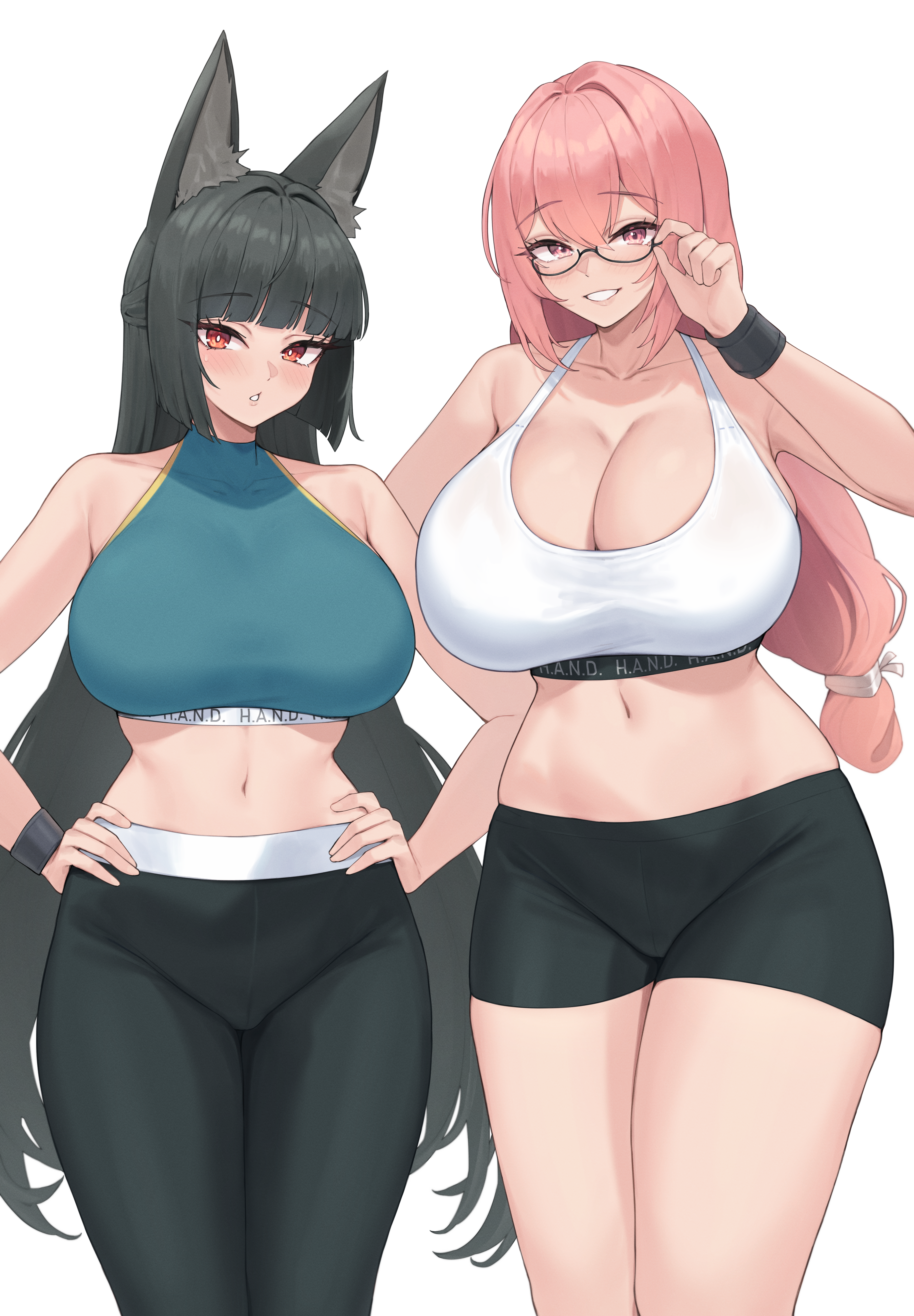 Rule34 – 2girls black_hair breasts female fox_ears fox_girl hips hoshimi_miyabi huge_breasts light-skinned_female light_skin long_hair naughty_face pink_hair thick_thighs thighs tsukishiro_yanagi wide_hips zenless_zone_zero
