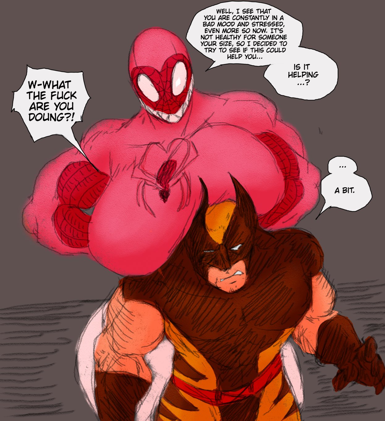 Rule 34 – alessandra regine delle rose (olozva) big biceps big breasts breasts bigger than head breasts on head buff female colored sketch cosplay dialogue dialogue bubble english english dialogue english text hairy arms hairy male height difference hero costume huge breasts imminent sex james howlett logan (x-men) marvel marvel comics mask masked masked female muscular alien muscular arms muscular female muscular legs muscular male muscular thighs olozva size difference sketch smaller male spider-heart (olozva) spider-man (series) spider girl spidersona taller female teasing teasing with breasts wolverine wolverine (x-men) x-men | 12213727