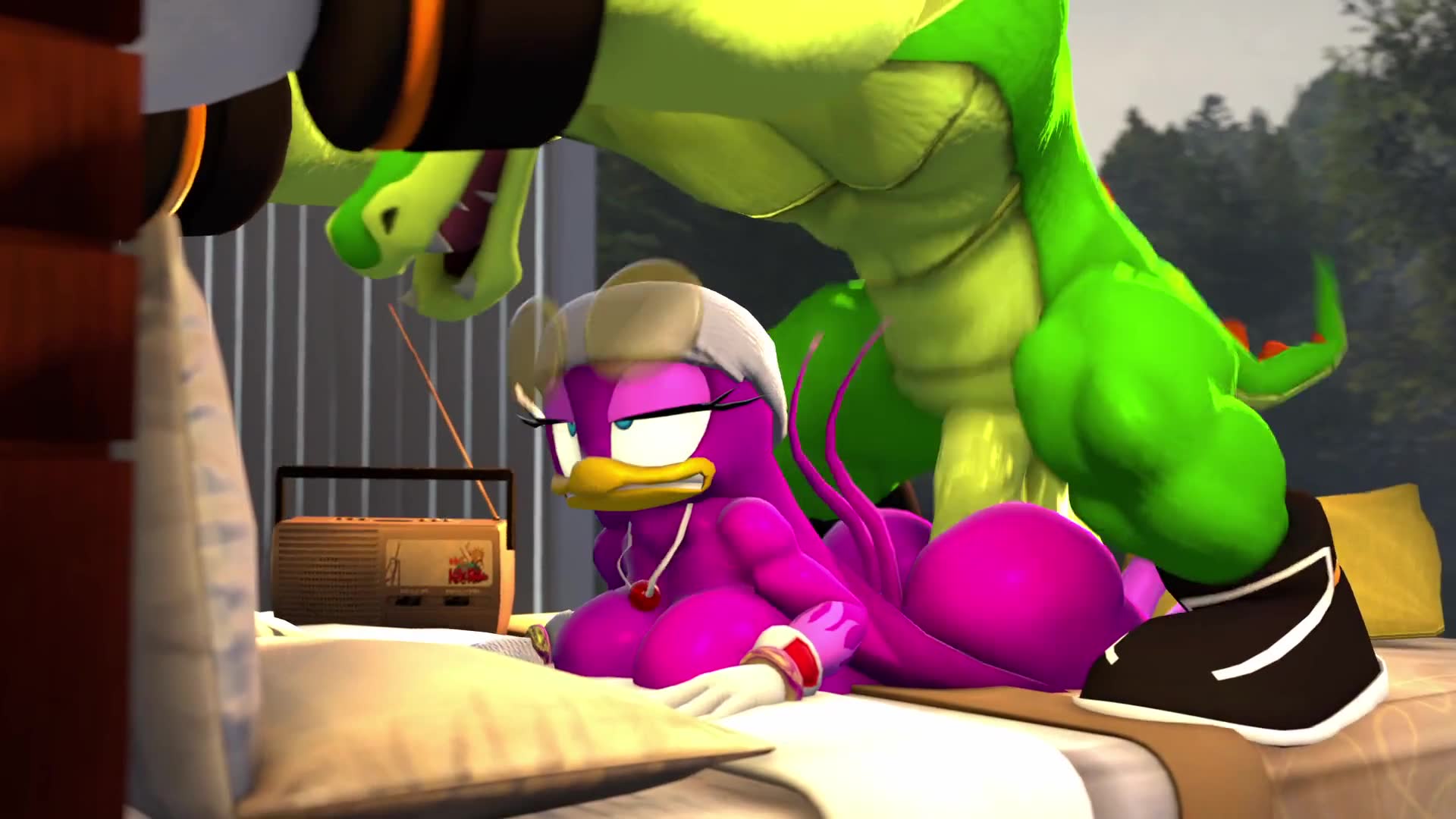 Rule34 – ambiguous_penetration avian backshots balls bed big_butt big_penis bird crocodile crocodilian duo female larger_male laying_on_bed laying_on_stomach looping_animation male sarah_dellen sarahdellen sex smaller_female sound_warning swallow_(bird) video