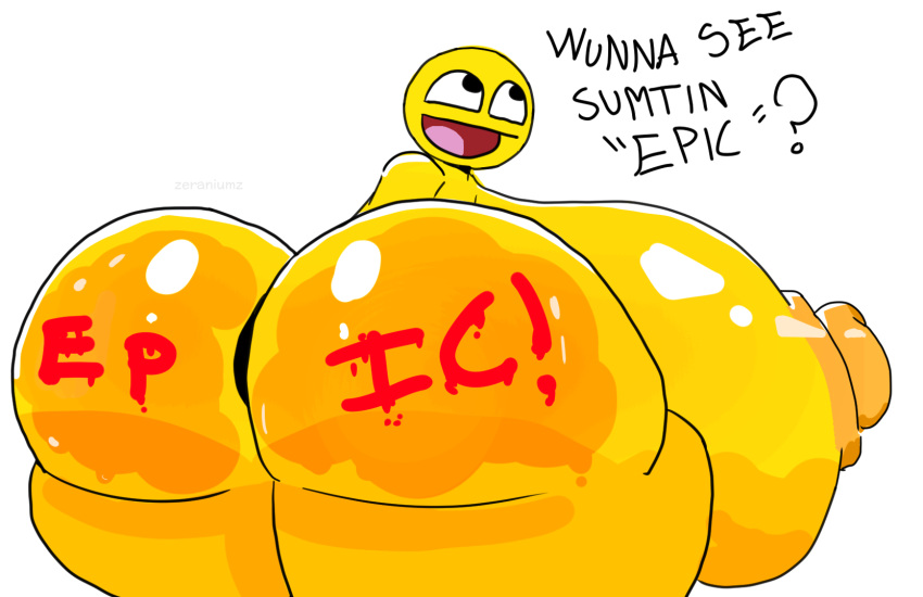 Rule 34 – anthro anthrofied bimbofication bimbofied body writing cringe emoji emoji (race) epic butt epic face huge ass huge breasts looking at viewer nipples tagme text tits out what why zeraniumz | 12247631