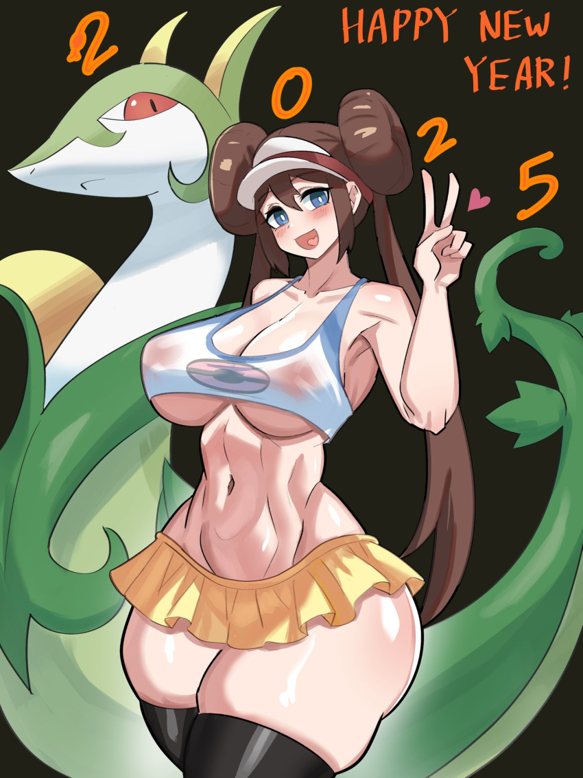 Rule 34 – 1girls 2025 breasts female female focus large breasts light-skinned female light skin looking at viewer midriff nintendo pokemon rosa (pokemon) serperior skirt thighhighs thighs wide hips ytrall | 12193052