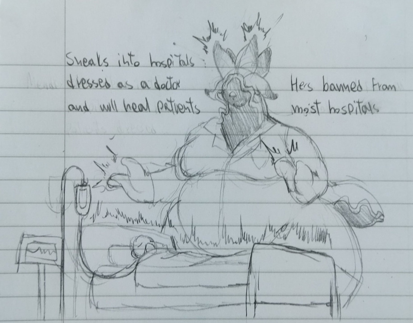 Rule 34 – anthro clothed concept art drawing healing hospital hospital bed hospital room lore male medical equipment moobs no sex not porn overweight anthro overweight male slug the mender (zeblackballd) ze blackball.d zeblackballd (artist) | 12167394