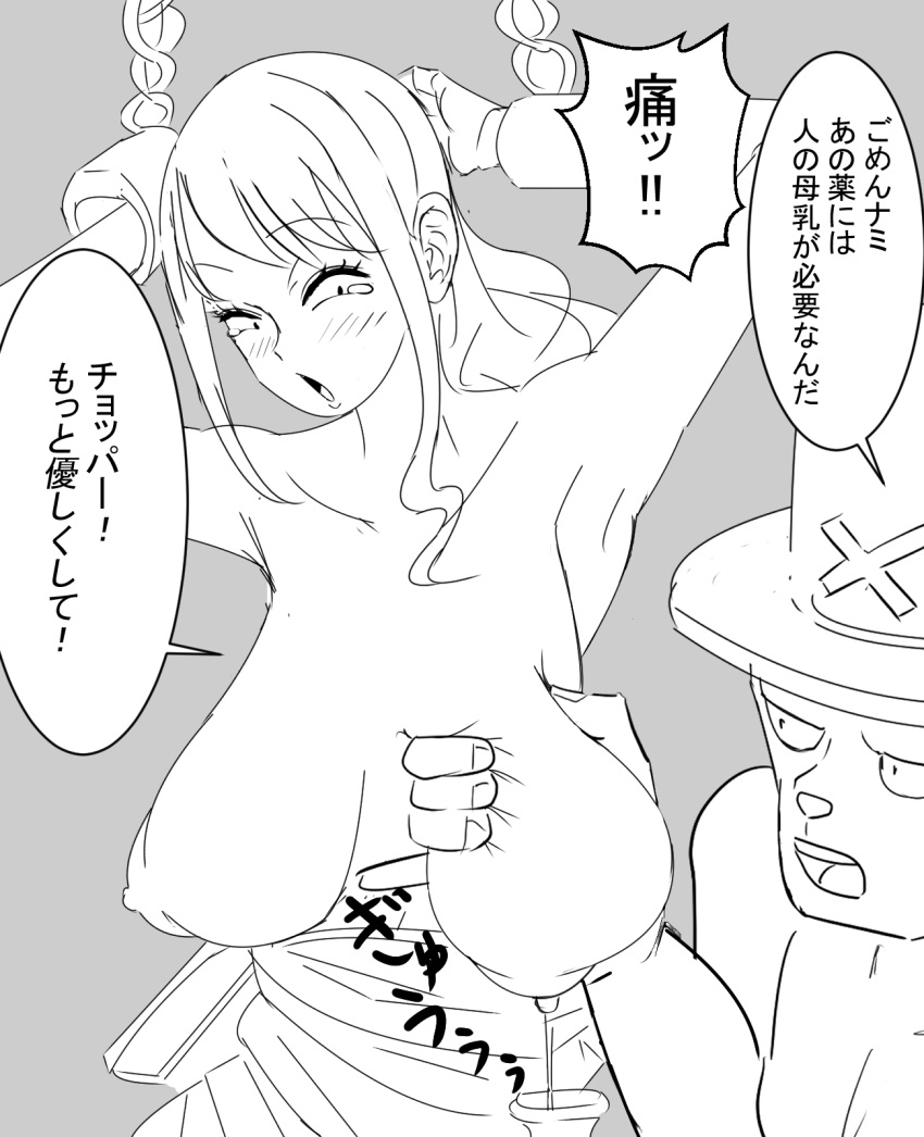 Rule 34 – breasts huge breasts japanese text large breasts milking nami nami (one piece) nipples one piece robo zentarou speech bubble tagme tony tony chopper translation request | 12205751