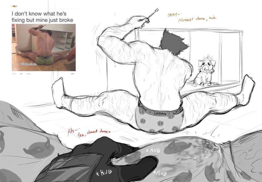 Rule 34 – baimonbluewhale balls bara body hair boner deadpool deadpool & wolverine (2024) erection erection under clothes gay james howlett male male only marvel marvel comics monochrome muscles muscular penis reference image sideburns sitting spread legs underwear wade wilson wolverine (x-men) x-men | 12337113