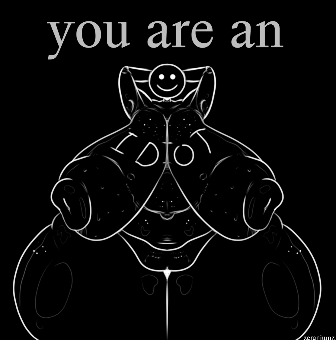 Rule34 – armpits bbw breasts_out chubby fat looking_at_viewer meme_reference thick you_are_an_idiot! zeraniumz