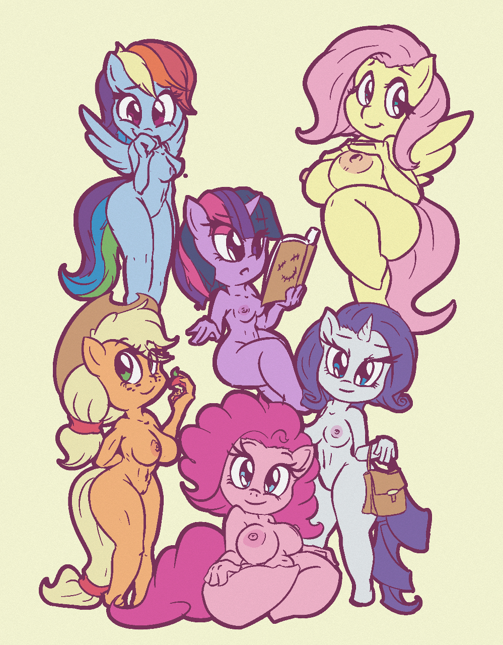 Rule 34 – anthro anthrofied applejack (mlp) big breasts blonde hair blue body breast size difference breasts crossed legs earth pony equid equine female fluttershy (mlp) friendship is magic group hair hand on breast happy hasbro hi res horn horse looking at viewer mammal mane six (mlp) multicolored hair my little pony mythological creature mythological equine mythology navel necronomicon reader nipples orange body pegasus pink body pink hair pinkie pie (mlp) pony purple body purple hair rainbow dash (mlp) rainbow hair rarity (mlp) reading simple background sitting slightly chubby small breasts smile snus-kun standing twilight sparkle (mlp) unicorn white body wings yellow body | 12518439