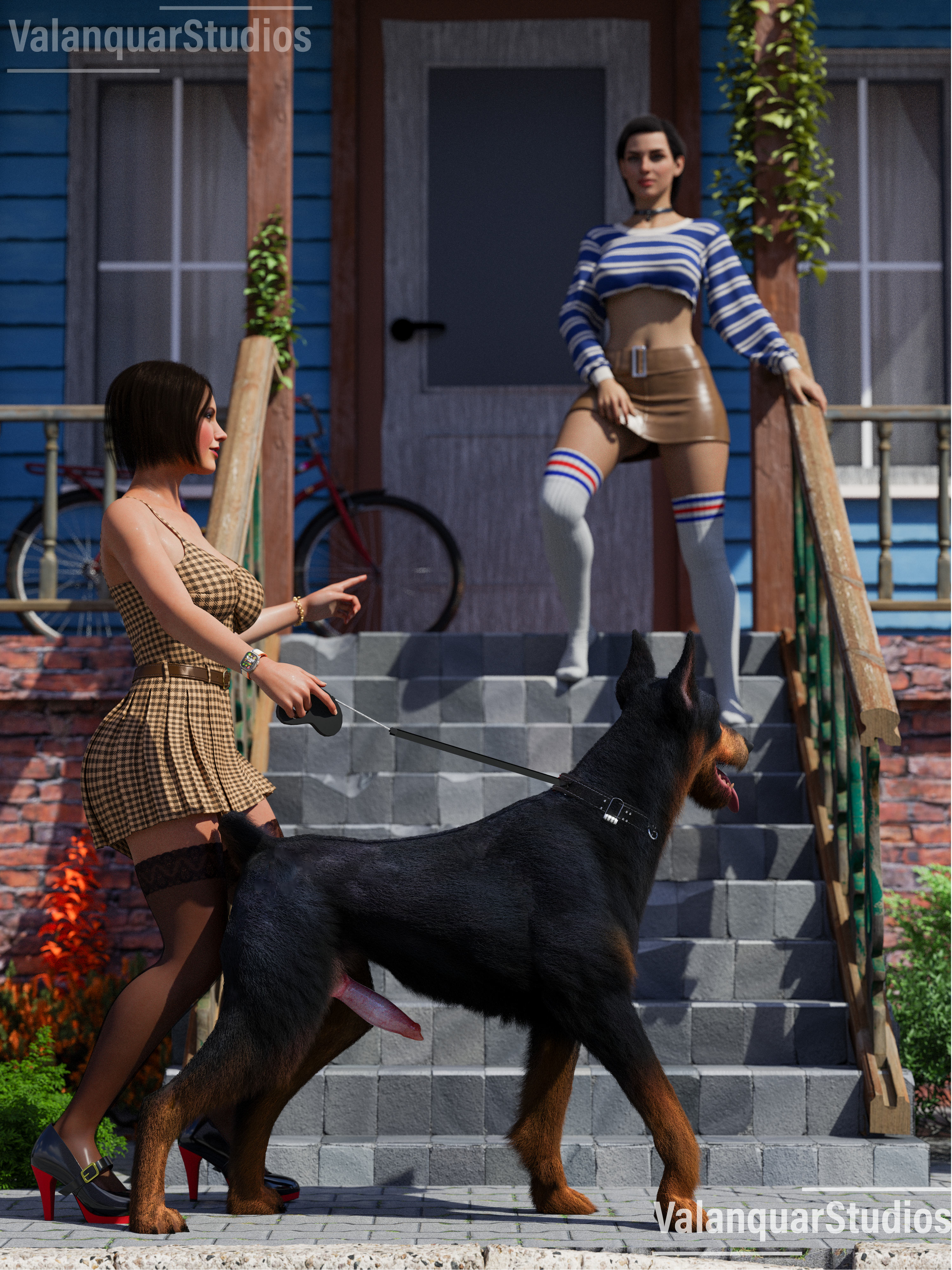 Rule34 – animal_penis athletic_female beautiful canine canine_genitalia canine_penis clothed_female dog dress female female_focus horny_female house inviting inviting_to_sex leash leash_and_collar neighbor on_porch outdoors outside petite_body petite_female public realistic_textures sexually_suggestive street two_girls valanquarstudios walking younger_female