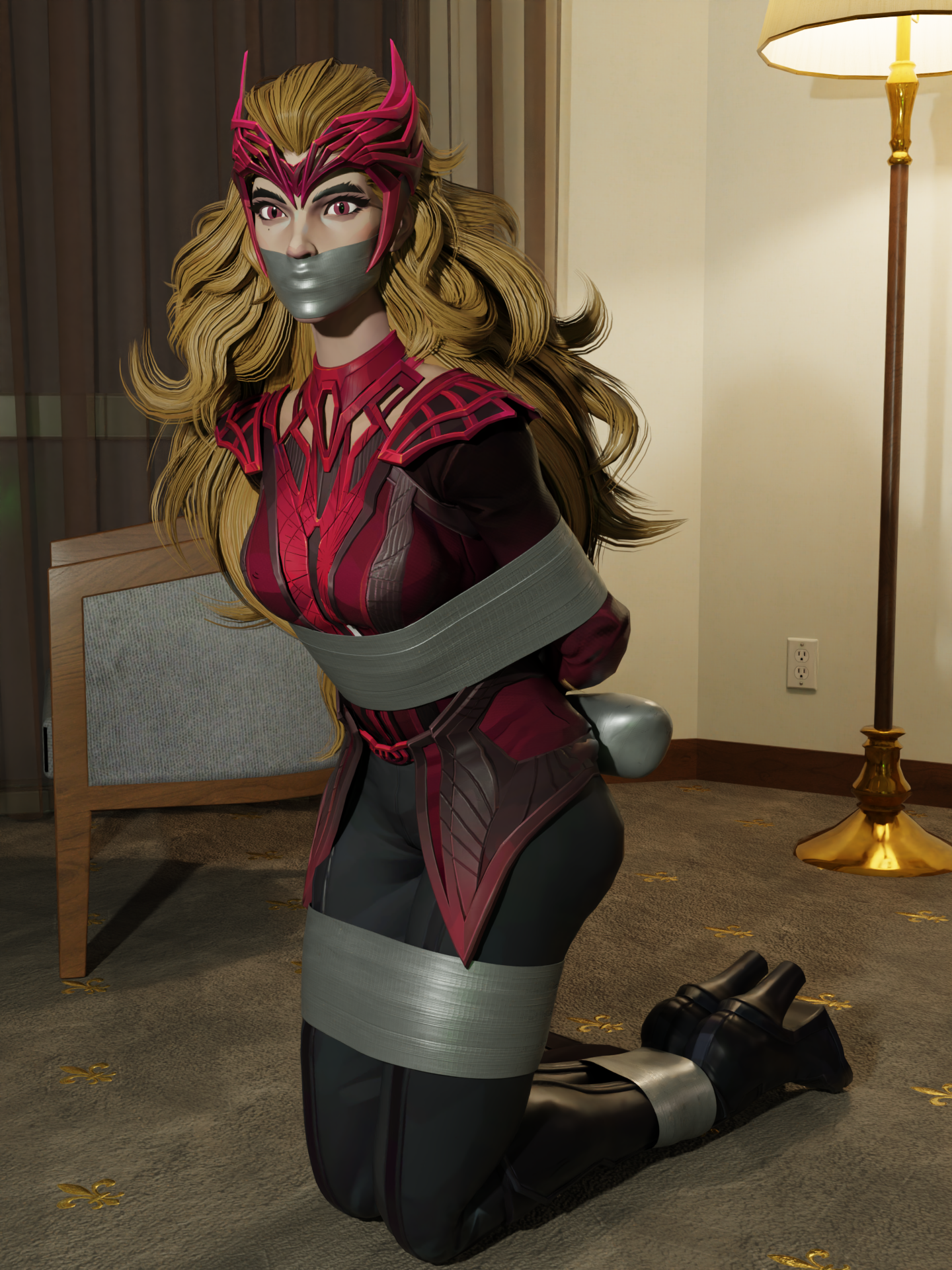 Rule34 – 1girls bondage clothed female female_focus female_only gag gagged headgear long_hair long_sleeves marvel_rivals tape_bondage taped_mouth theblendertaper