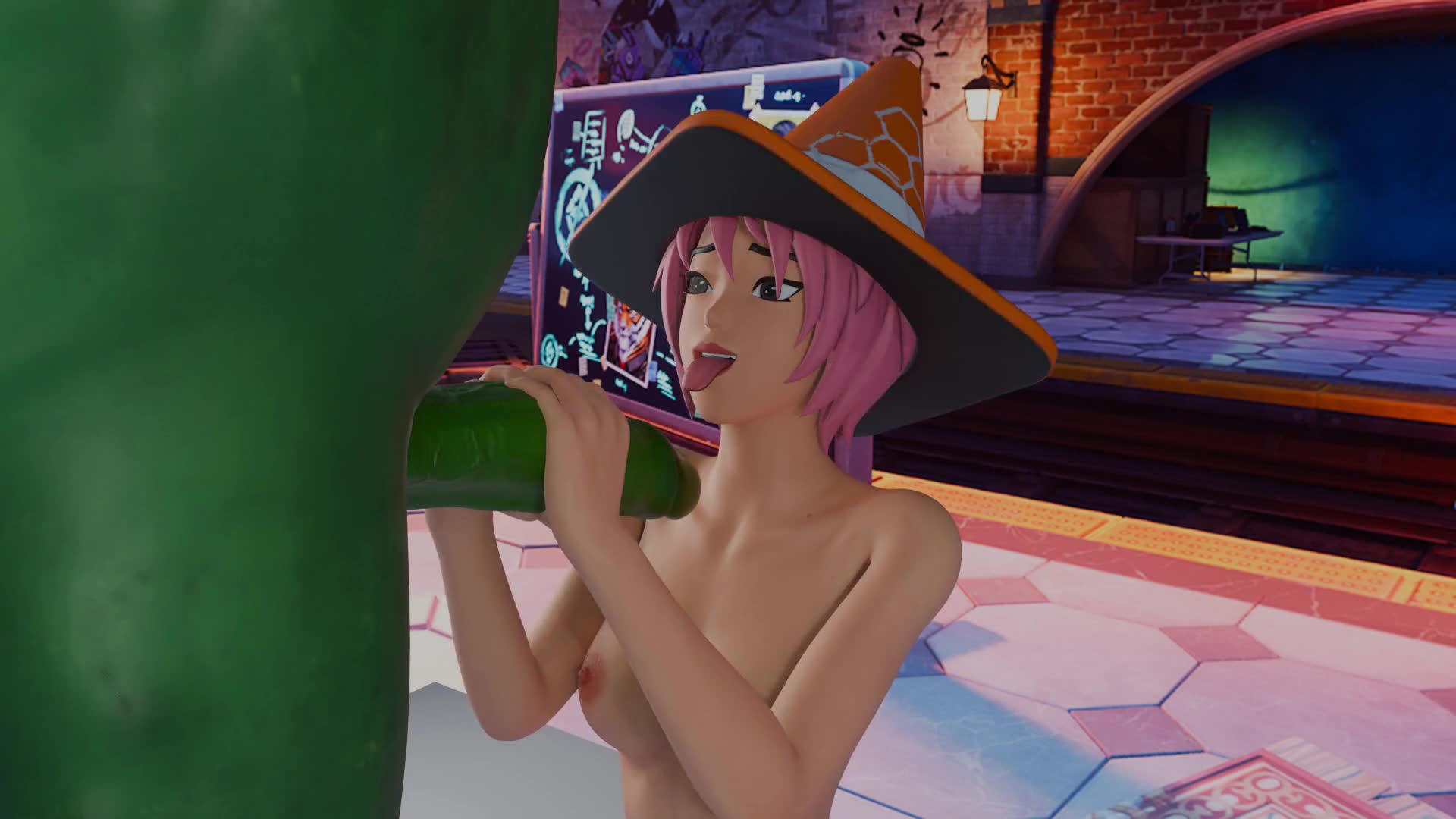 Rule34 – 1boy 1girls big_dick big_dill_(fortnite) big_penis exposed_breasts fortnite:_battle_royale green_skin handjob huge_penis joss_(fortnite) kodaknsfw naked_female nude pink_hair shorter_than_10_seconds straight tongue_out traffic_cone video