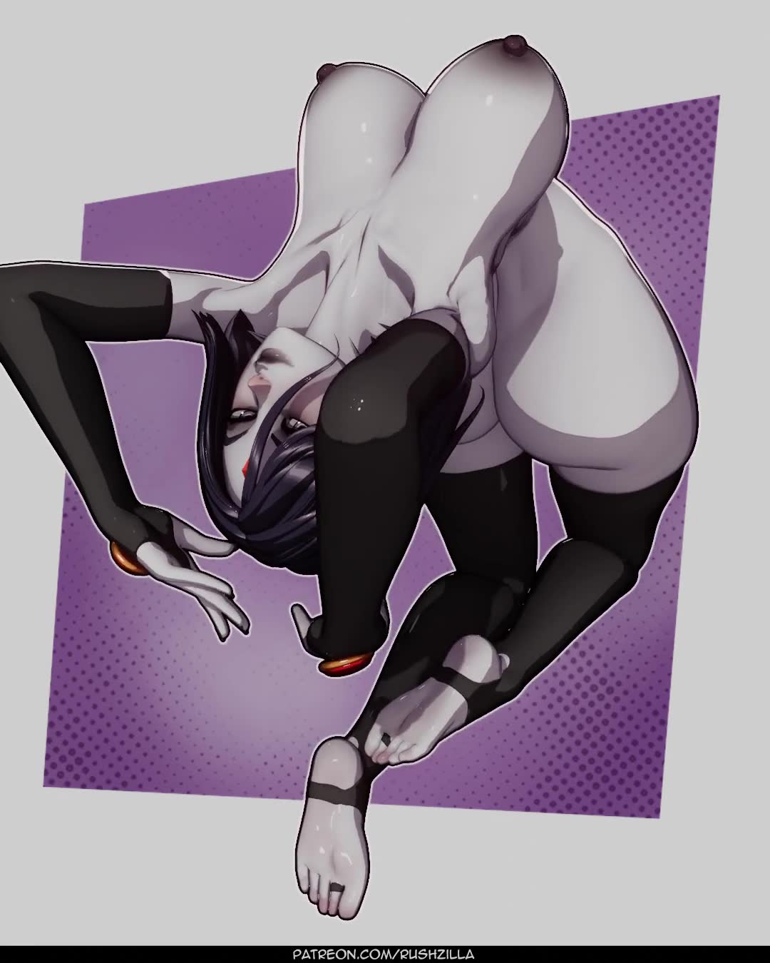 Rule34 – 1girls big_ass big_breasts dat_ass female_only floating goth grey_skin leggings solo thick_thighs turntable_(animation) video