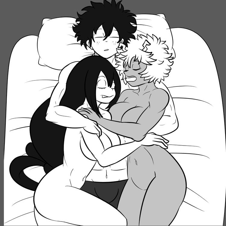 Rule 34 – 1boy 2girls izuku midoriya mina ashido my hero academia nude soulyagami64 tsuyu asui | 12698096
